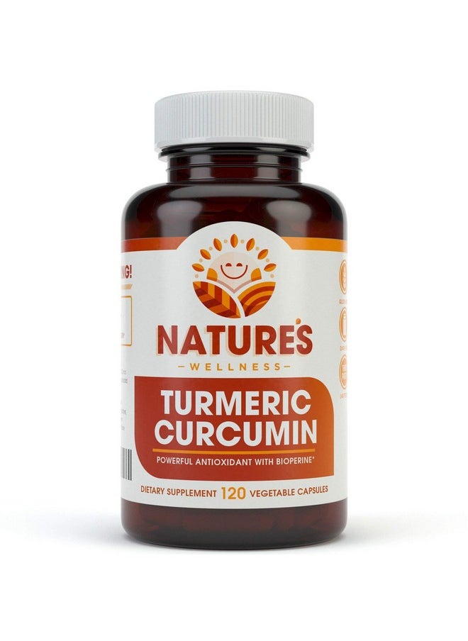 Natures Wellness 1600Mg Organic Turmeric Curcumin WBioperine And Black Pepper  Nongmo  Natural Joint Support  Highest Potency With 95% Standardized Curcuminoids  Gluten Free  120 Vegetarian Caps  - Image 2
