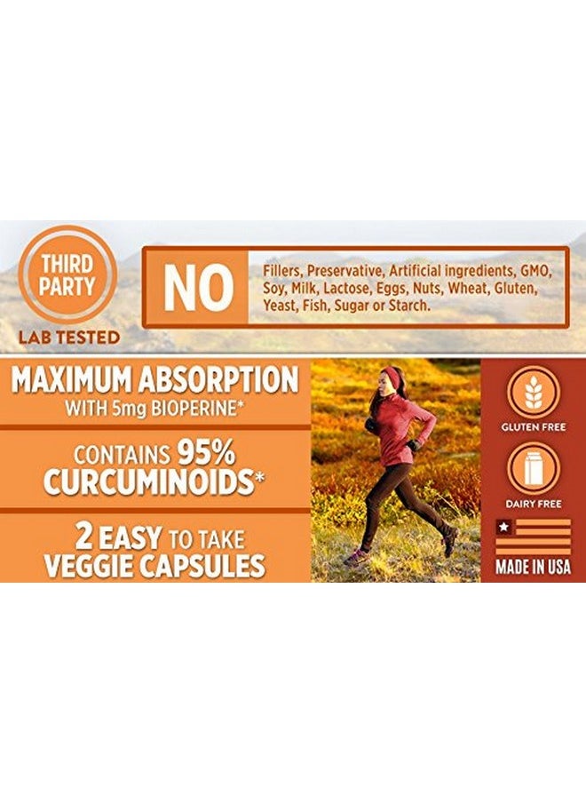 Natures Wellness 1600Mg Organic Turmeric Curcumin WBioperine And Black Pepper  Nongmo  Natural Joint Support  Highest Potency With 95% Standardized Curcuminoids  Gluten Free  120 Vegetarian Caps  - Image 3