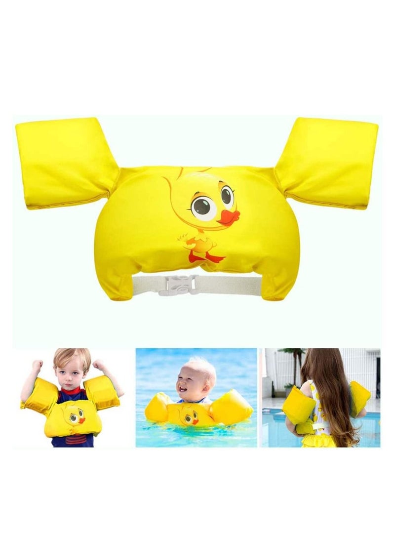 SYOSI Swimming Arm Bands Float Vest, Swimming Float Vest, Swim Training Jacket, Arm Bands Kids For Girls and Boys 2-6 Year 0ld to Swim-Yellow - Image 1