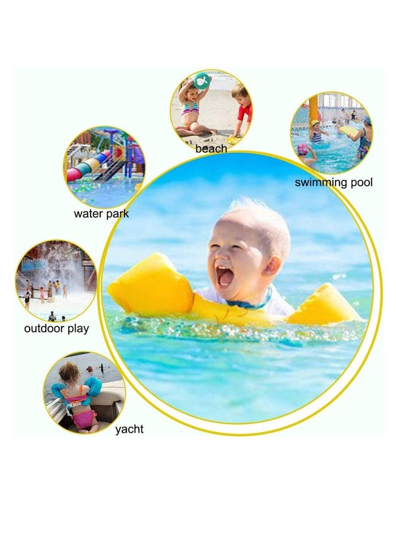 SYOSI Swimming Arm Bands Float Vest, Swimming Float Vest, Swim Training Jacket, Arm Bands Kids For Girls and Boys 2-6 Year 0ld to Swim-Yellow - Image 2