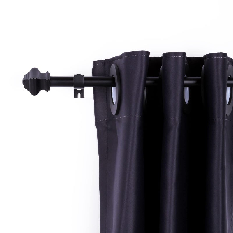 Thestoa Splicing Curtain Rods for Windows 30-46 Inch, 5/8" Diameter Black Curtain Rods 2 pack for Bedroom, Living Room, Outdoor - Image 2