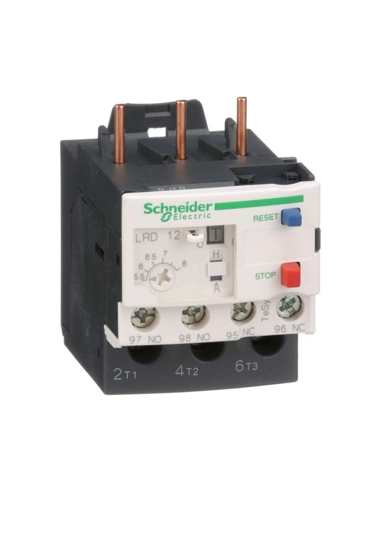 Schneider Electric Schneider Electric Overload Relay - 1NO/1NC, 5.5-8 A F.L.C, 8 A Contact Rating, 3P - LRD12  - Image 1