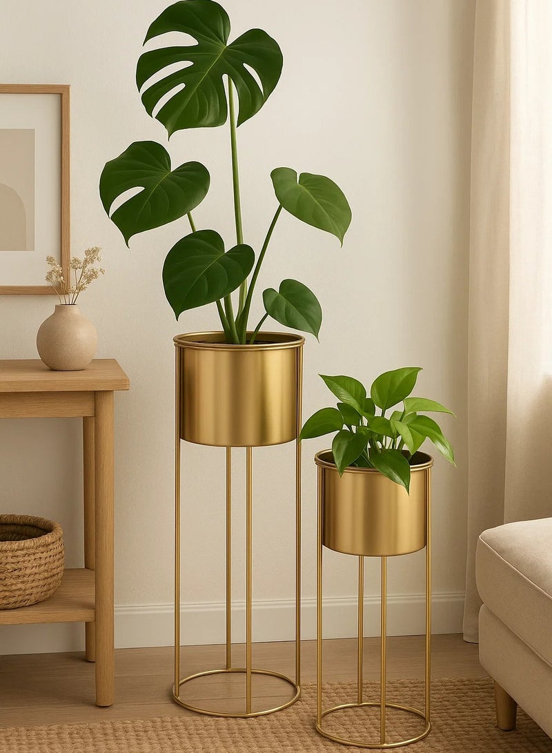 لوفت ميت، وعاء زراعة، طقم من قطعتين، ذهبي، حديد - 185441 - Image 1