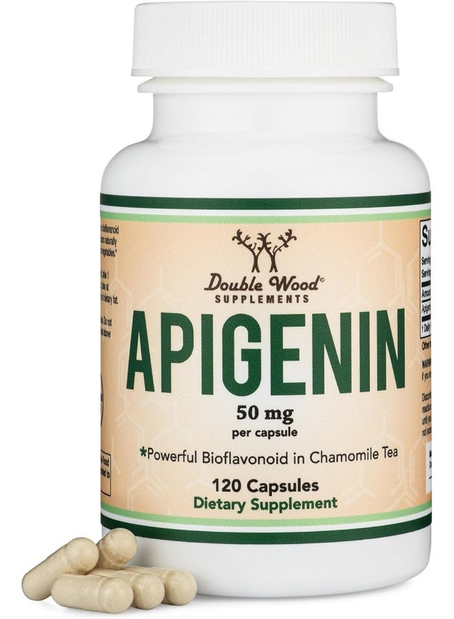 Double Wood Supplements Apigenin Supplement - 50mg per Capsule, 120 Count - Image 1