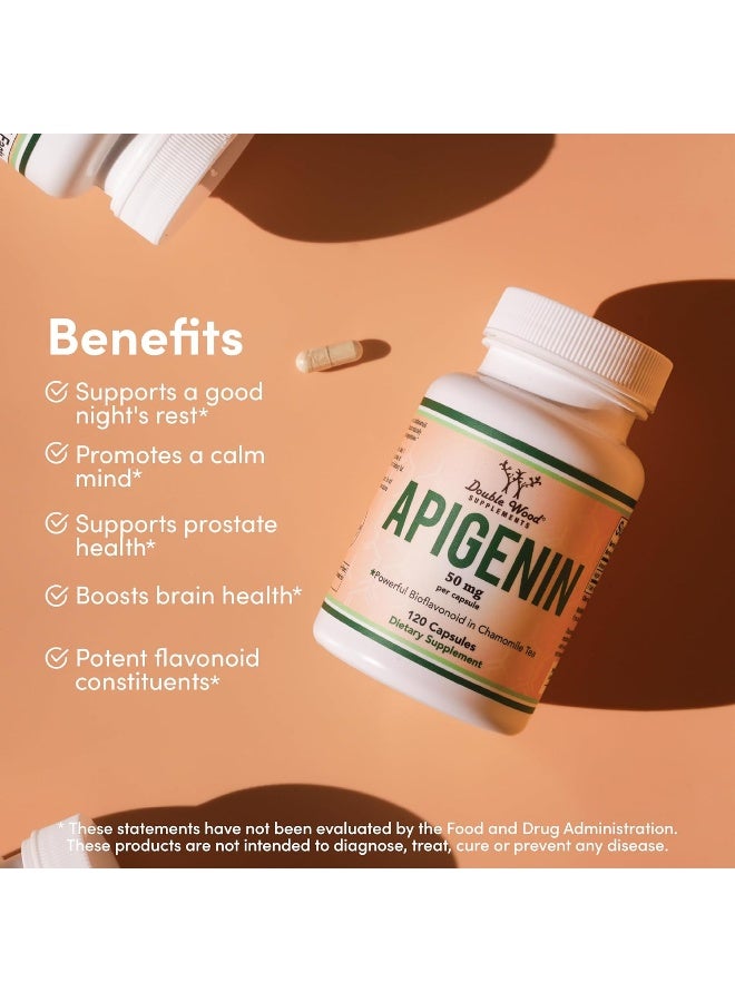 Double Wood Supplements Apigenin Supplement - 50mg per Capsule, 120 Count - Image 3
