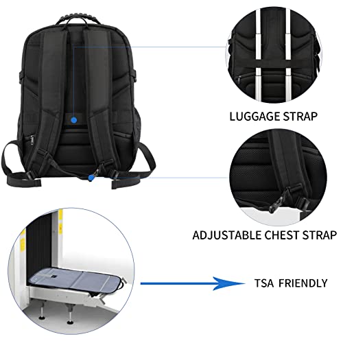 KROSER Travel Laptop Backpack 18.4 inch XXXL Computer Backpack Stylish College Backpack with RFID Pockets USB Charging Port REFLECTIVE STRIPS Water-Repellent Daypack for Business/Men - Image 5