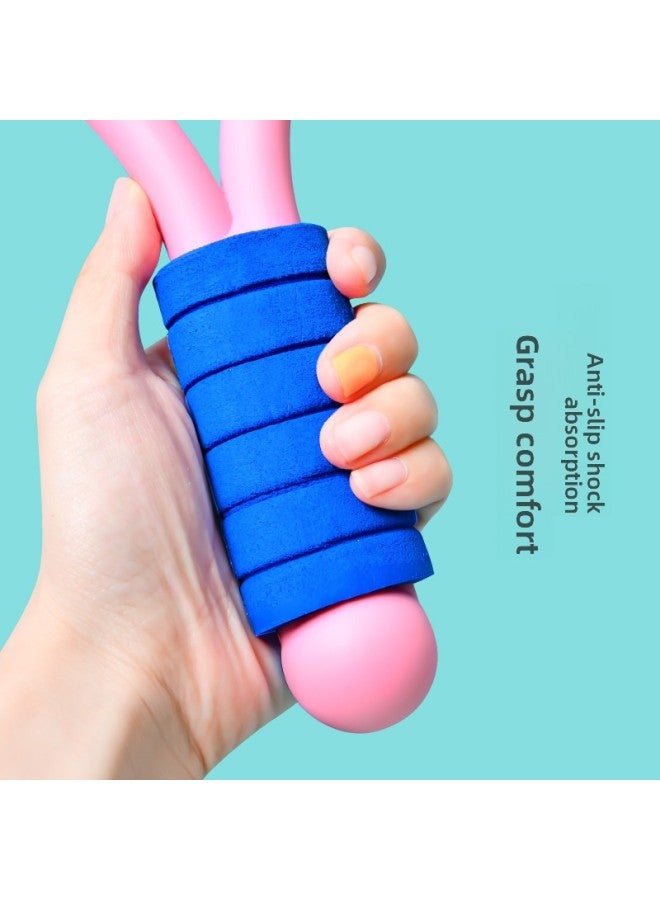 6BVQ Badminton Racket Suit Children Boys Indoor Sports Girls Toy Tennis Racket Kindergarten Parent-child Interaction-Color:Pink And Blue Color Matching (2 Shots + 1 Badminton + 1 Ball) Comes With A Storage Net Bag