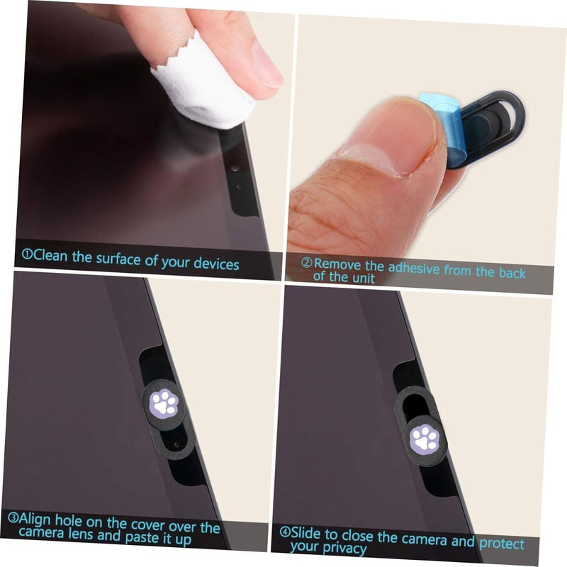 6pcs Webcam Cover Slide for Laptop and Tablet PC Privacy Protection, Cartoon Paw Print Design, Ultra-Thin Webcam Slider Set for Computer Security and Anti-Peeping - Image 4