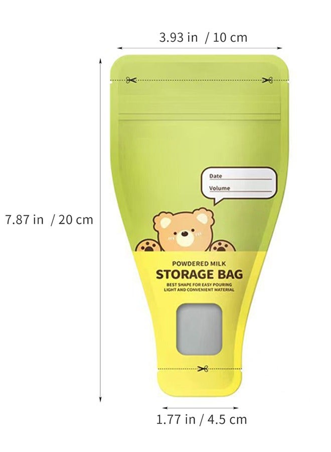 30Pcs Milk Powder Storage Bags, Portable Breastmilk Storage Bags with Free Marker Pen and Write-On Label , Disposable Baby Formula Storage Bag, Double Sealed Storing Bags, Leak Proof Milk Powder Pouches, Milk Powder Dispenser, Milk Freezer Pouches for Outdoor Fresh Keeping, Space Saving Flat Profile - Image 2