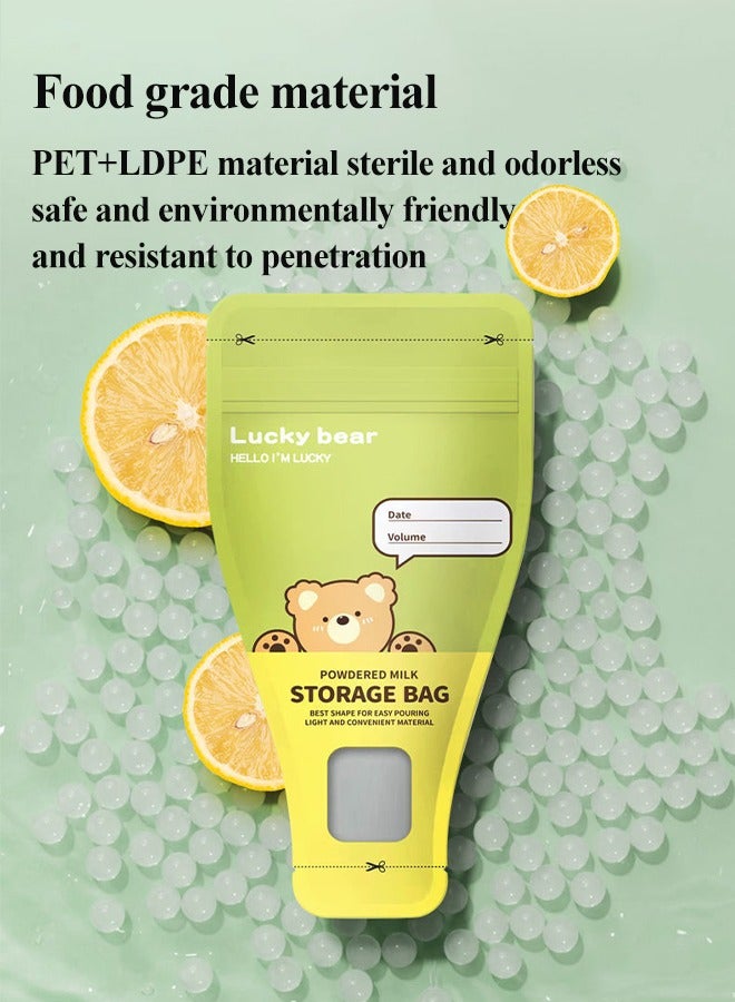 30Pcs Milk Powder Storage Bags, Portable Breastmilk Storage Bags with Free Marker Pen and Write-On Label , Disposable Baby Formula Storage Bag, Double Sealed Storing Bags, Leak Proof Milk Powder Pouches, Milk Powder Dispenser, Milk Freezer Pouches for Outdoor Fresh Keeping, Space Saving Flat Profile - Image 5