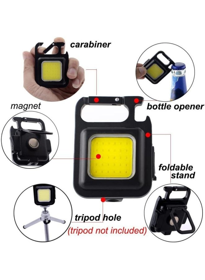 Generic - Keychain Light Strong Rechargeable Flashlight Super Bright Outdoor Multi-functional Portable Mini Work Light Small Portable Led-Color:Plastic Key Lamp 300 MA - Image 1