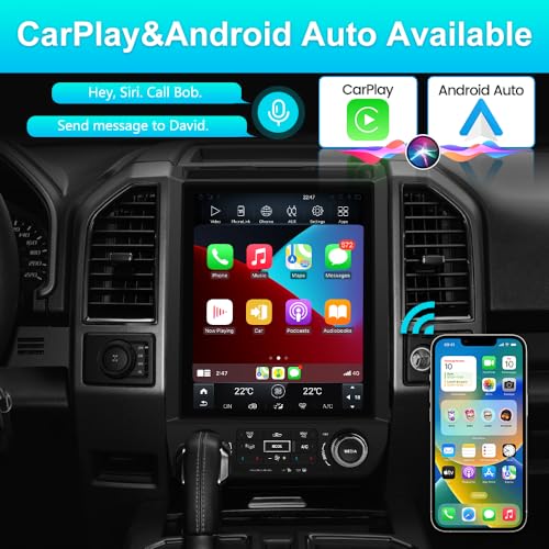 AWESAFE Car Stereo for Ford F150 2015-2020 Upgrade, 12" T Style Touch Screen Radio 8 Core Carplay F150 Radio Upgrade Android Auto GPS Steering Wheel Controls WiFi FM Bluetooth (4G+64GB) - Image 3