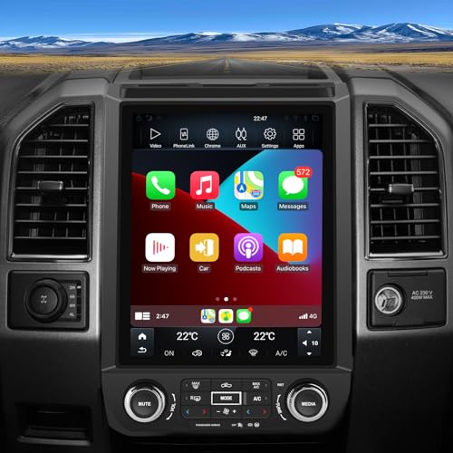 AWESAFE Car Stereo for Ford F150 2015-2020 Upgrade, 12" T Style Touch Screen Radio 8 Core Carplay F150 Radio Upgrade Android Auto GPS Steering Wheel Controls WiFi FM Bluetooth (4G+64GB) - Image 1