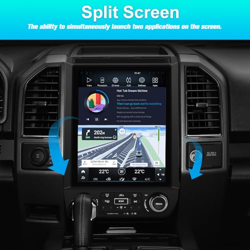 AWESAFE Car Stereo for Ford F150 2015-2020 Upgrade, 12" T Style Touch Screen Radio 8 Core Carplay F150 Radio Upgrade Android Auto GPS Steering Wheel Controls WiFi FM Bluetooth (4G+64GB) - Image 5