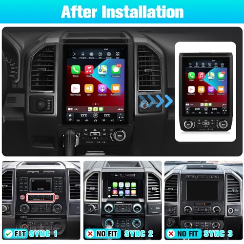 AWESAFE Car Stereo for Ford F150 2015-2020 Upgrade, 12" T Style Touch Screen Radio 8 Core Carplay F150 Radio Upgrade Android Auto GPS Steering Wheel Controls WiFi FM Bluetooth (4G+64GB) - Image 2