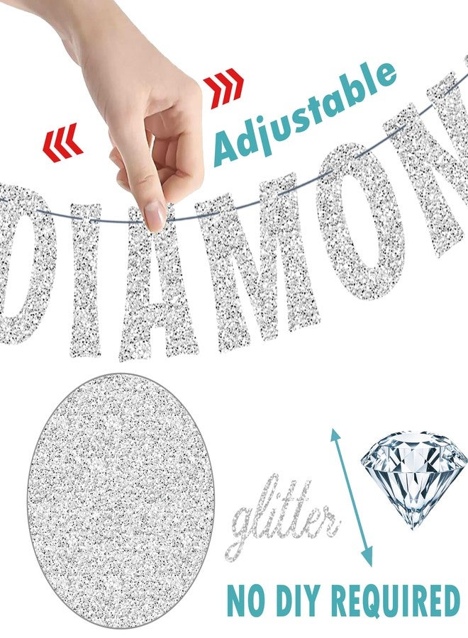 اوموني لافتات حفلات الدنيم والماس، 4 قطع، زينة حفلات أعياد الميلاد بثيم الدنيم والماس، لافتات جينز فضية مقصوصة لحفلات توديع العزوبية، مستلزمات حفلات توديع العزوبية مع الماس الكريستالي - Image 4