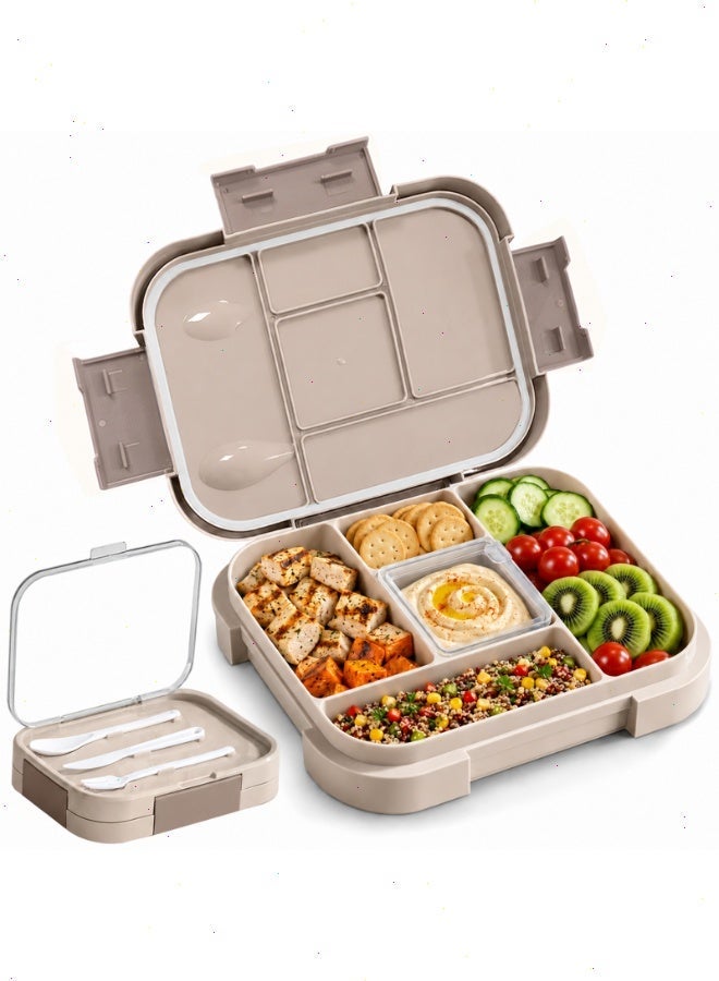 Lunch Box for Kids, 5 Compartment 1000ML Bento Box, Microwave Safe Leak-Proof Food Container for School, Picnic & Outdoor Travel - Image 1