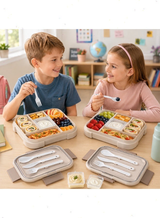 Lunch Box for Kids, 5 Compartment 1000ML Bento Box, Microwave Safe Leak-Proof Food Container for School, Picnic & Outdoor Travel - Image 5