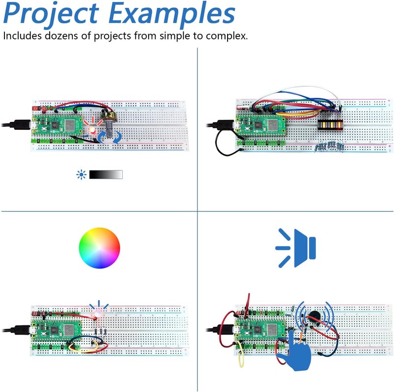 FREENOVE Basic Starter Kit for Raspberry Pi Pico 2 W (Included), Dual Arm Cortex-M33 and Dual Hazard3 RISC-V Microcontroller, 386-Page Detailed Tutorial, 142 Items, 55 Projects, Python C Code - Image 4