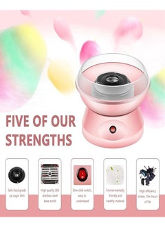 DAREU Party Pink Cotton Candy Machine, Homemade Portable Cotton Candy Maker, DIY Marshmallow Machine for Home Birthday Family Party Cinema  - Image 2