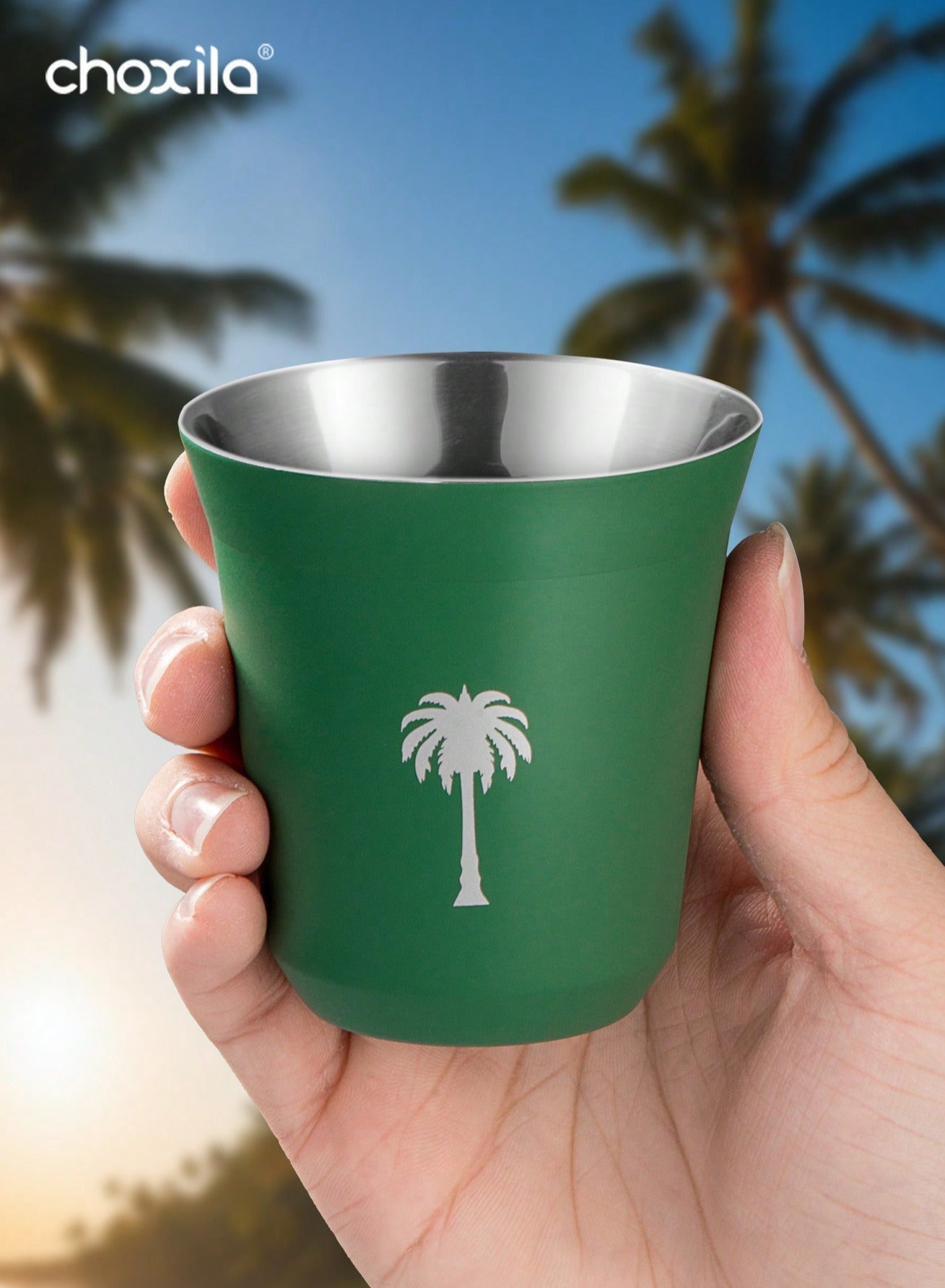 1 قطعة كوب قهوة من الفولاذ المقاوم للصدأ سعة 80 مل، كوب قهوة المملكة العربية السعودية، هدايا اليوم الوطني السعودي، كوب شاي بنمط شج...
