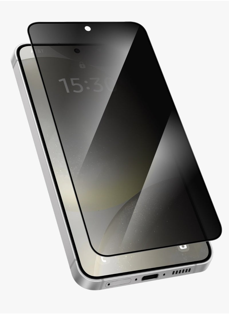 LEVELO - S25 Screen Protector / 2.5D Silk Print High Silicone Aluminum/Privacy Screen / Oleophobic and Hydrophobic Coating / Instant Fingerprint Unlock / Air Bubble Prevention / Super Smooth & Responsive Coating Finish - Black - Image 1