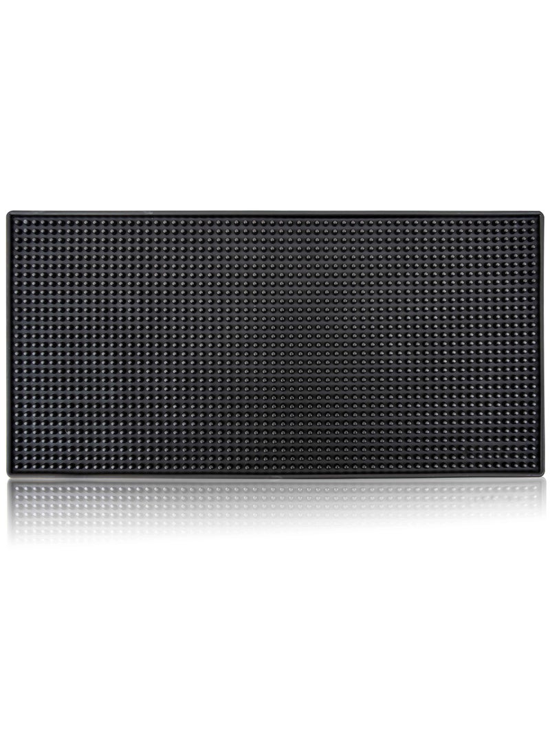 بساط مطاطي لخدمة انسكاب الطعام بساط تجفيف الأطباق من السيليكون اسود وحصائر للقهوة 20 × 40 سم - Image 1