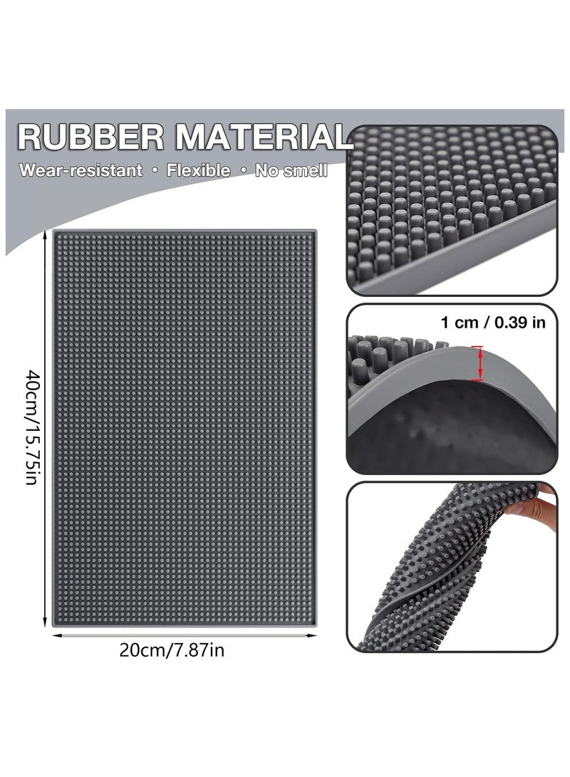 بساط مطاطي لخدمة انسكاب الطعام بساط تجفيف الأطباق من السيليكون اسود وحصائر للقهوة 20 × 40 سم - Image 2