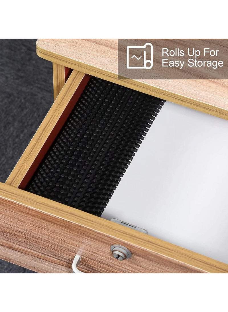 بساط مطاطي لخدمة انسكاب الطعام بساط تجفيف الأطباق من السيليكون اسود وحصائر للقهوة 20 × 40 سم - Image 5