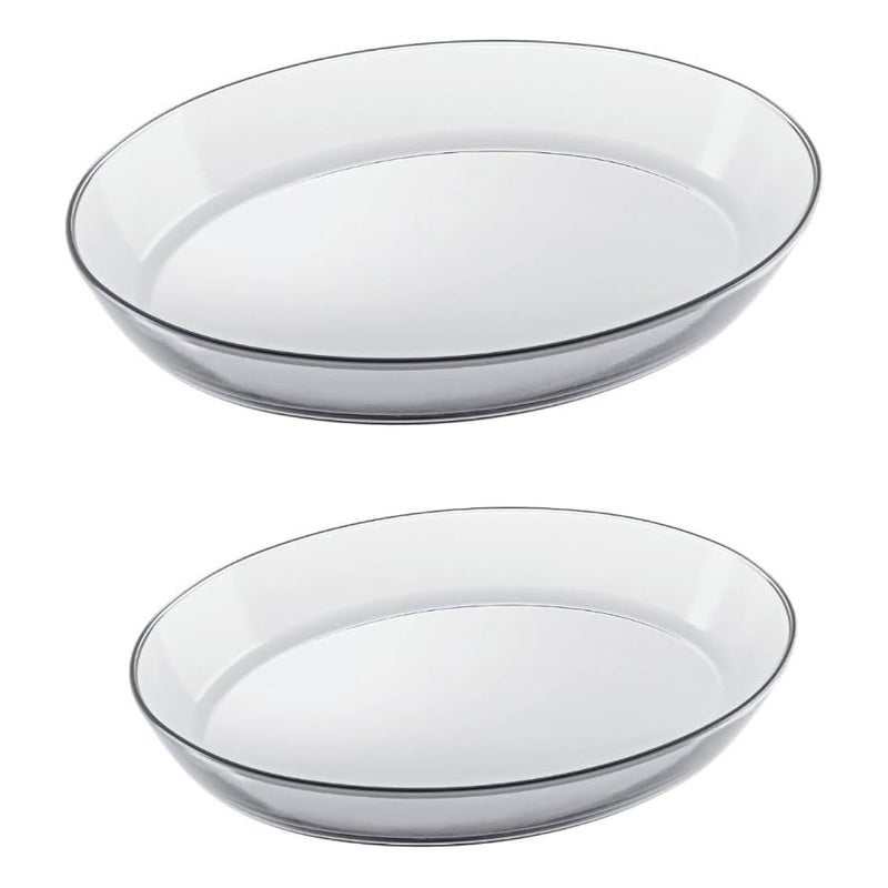 Marinex Glass 2-Piece Oval Roaster Set (2.4L + 3.2L) - Oven Safe Transparent Bakeware for Lasagna, Cakes, Brownies, Roasting & Casseroles  Heat Resistant Durable Glass Dish for Home & Kitchen - Image 1