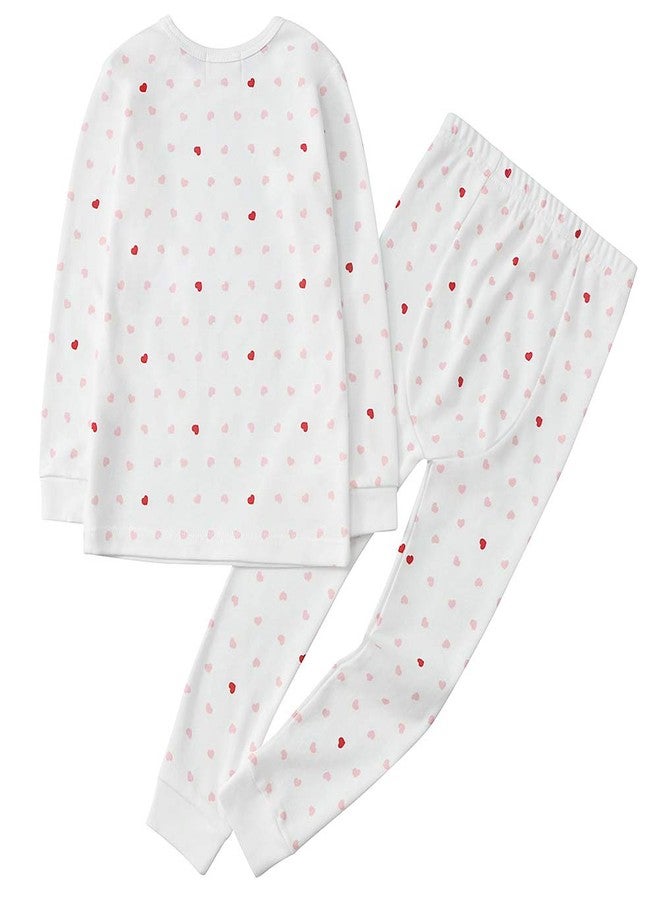 Owlivia 100% Organic Cotton Baby Long Sleeve Pajama Sets, Toddler Boy Girl 2-Piece Sleepwear(2 Years, Pink Heart) - Image 2