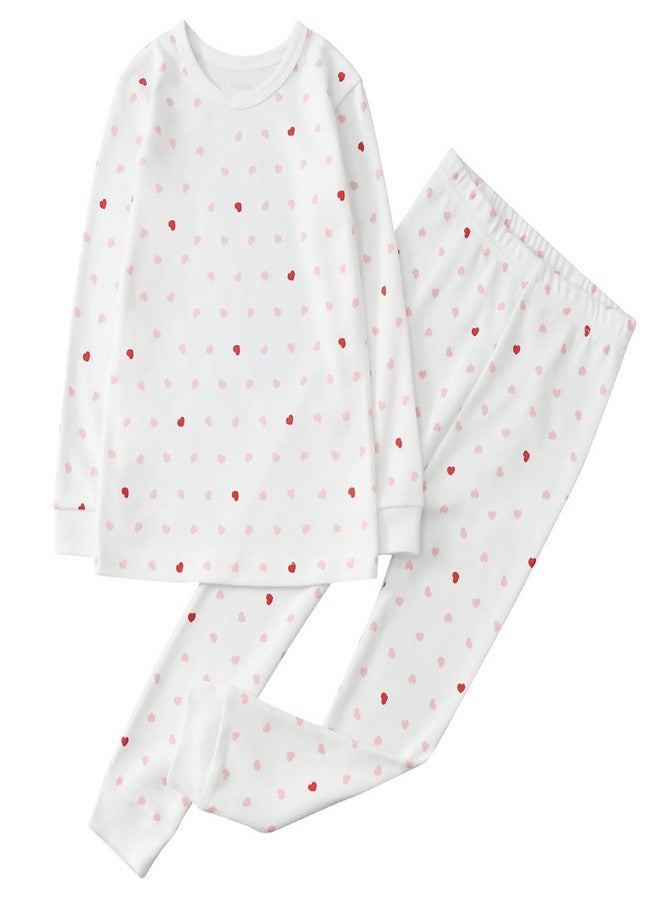 Owlivia 100% Organic Cotton Baby Long Sleeve Pajama Sets, Toddler Boy Girl 2-Piece Sleepwear(2 Years, Pink Heart) - Image 1