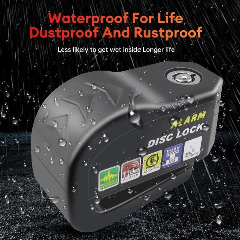 TORIOX Motorcycle Alarm Disc Brake Lock, Anti-Theft Motorcycle/Bicycle Accessories Ultra 110db Alarm Disc Lock | Anti-Theft Security Wheel Lock with Rope 1.5 Meter - Image 4