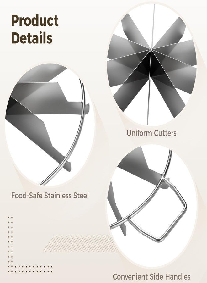NIMBLOOM 2 PCS Pie Cutter 7 Slice & 10 Slice, Stainless Steel Pizza Divider with Side Handles, Professional Round Pastry Marker for Portion Control, Suitable for Pies Cakes Tarts Desserts - Image 4