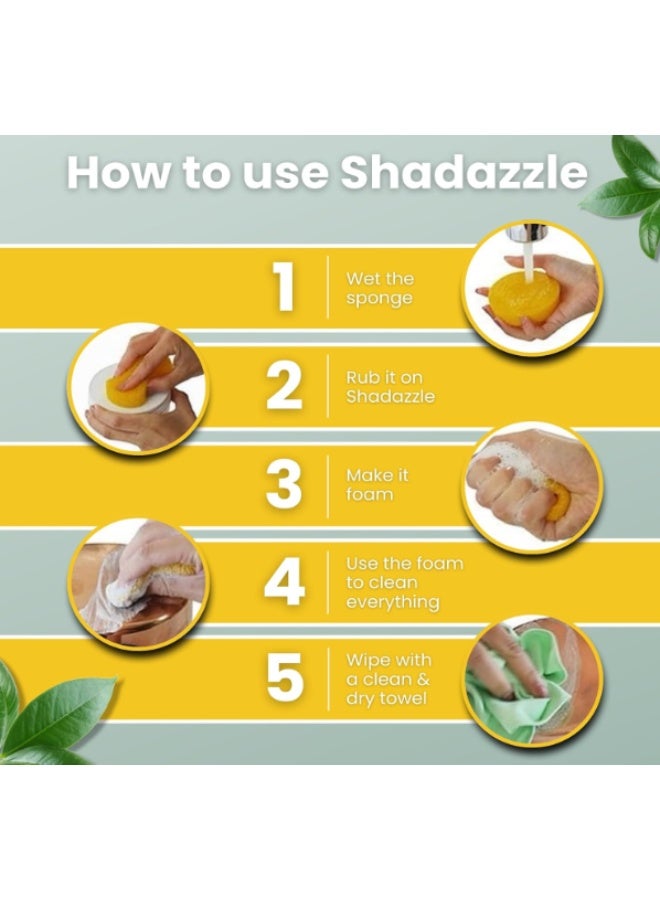 Shadazzle Natural Multi-Purpose Cleaner & Polish - Lemon - 300g (Eco-Friendly & Chemical Free) - Image 4