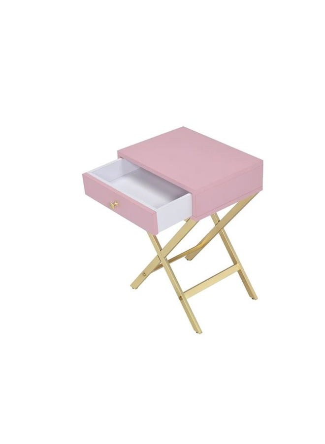 acme Furniture Coleen Side Table, Pink & Gold - Image 4