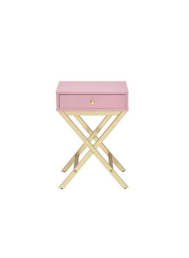 acme Furniture Coleen Side Table, Pink & Gold - Image 3