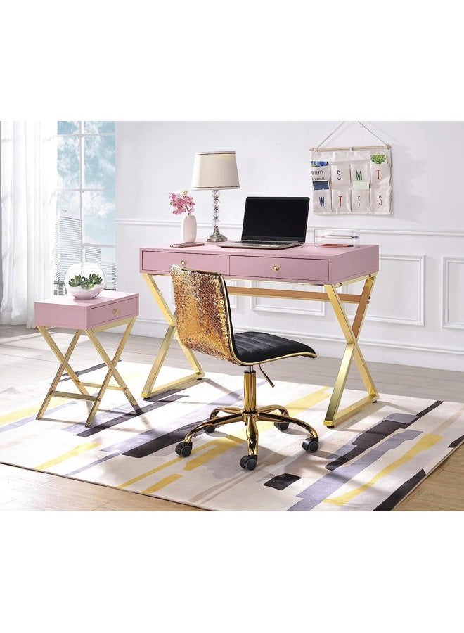 acme Furniture Coleen Side Table, Pink & Gold - Image 2