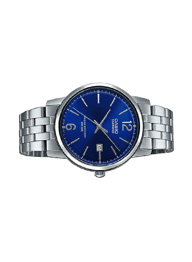 CASIO Men Analog  Blue Dial Stainless Steel Band Sapphire crystal MTS-110D-2AVDF - Image 3
