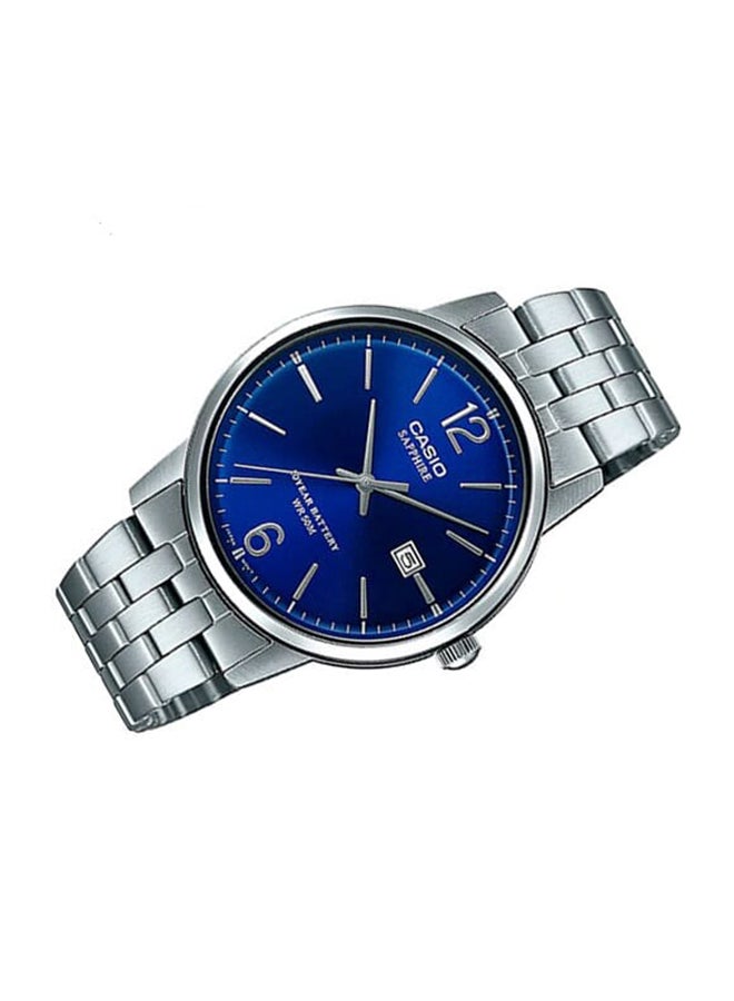 CASIO Men Analog  Blue Dial Stainless Steel Band Sapphire crystal MTS-110D-2AVDF - Image 2