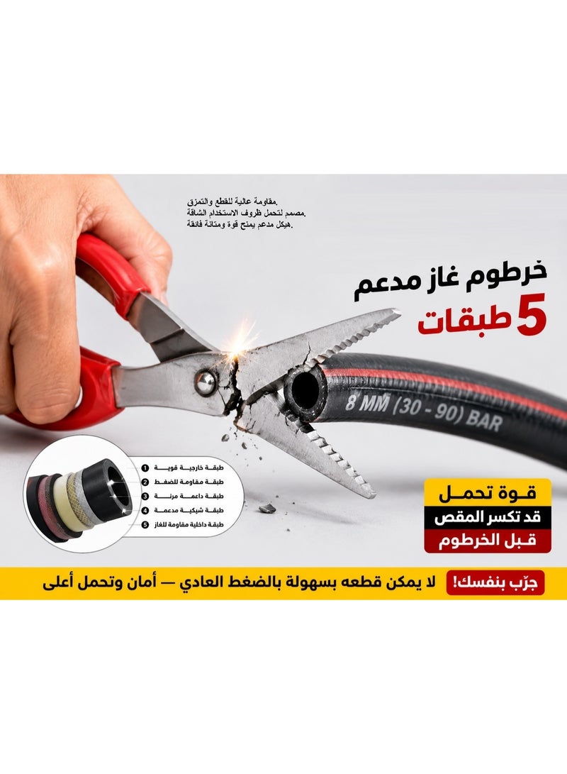 شمس منظم انبوبة + 2 افيز + 2 متر خرطوم انبوبة + مفتاج انبوبة - Image 2