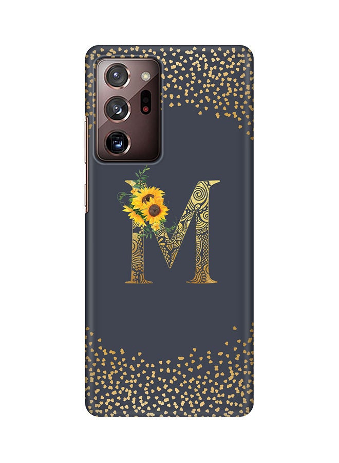 Stylizedd Monogram Slim Cover for Samsung Galaxy Note 20 Ultra Case Custom Initials Letter Floral Pattern Snap Series Mobile Cover Matte Alphabet  - M (Grey) - Image 1