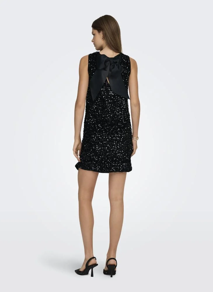 اونلي Sequin Detail Crew Neck Mini Dress