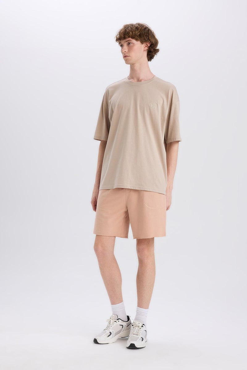 Man Slim Fit Thin Sweatshirt Fabric Super Skinny Hem Shorts