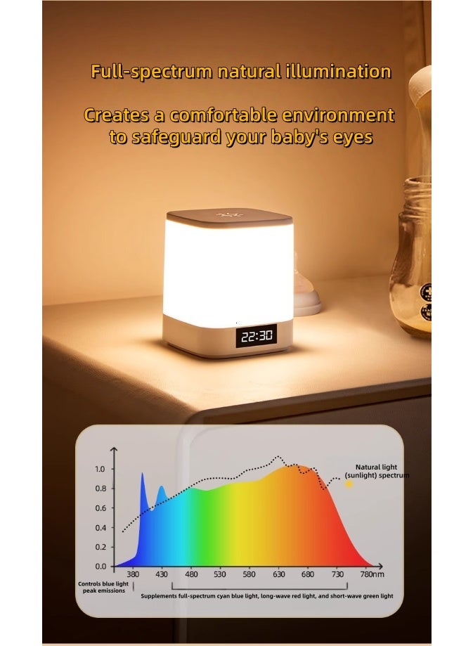 ساعة ليلية بجانب السرير LumiGlow Harmony Pro Full Spectrum | قابلة لإعادة الشحن، جهاز تحكم عن بعد، مصباح LED قابل للتعتيم لغرفة الأطفال والقراءة (4800 مللي أمبير) - Image 3