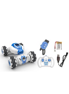 Generic Deformable Car Toy with Remote Control Watch Gesture Sensor All-Terrain Off Road Car with 360° Flips and Double Sided Rotating Electric 2.4GHz 4WD S012 Toy Car Sets for kids (Blue)  - Image 2