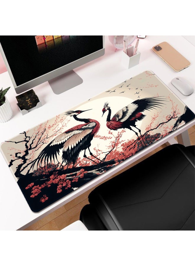Ink Cherry Blossom Mouse Pad Large Office Desk Pad Dead Life Black And White Series Mouse Pad Rubber Non-slip-Color:400*900*4mm-Pattern:Style 11  - Image 1