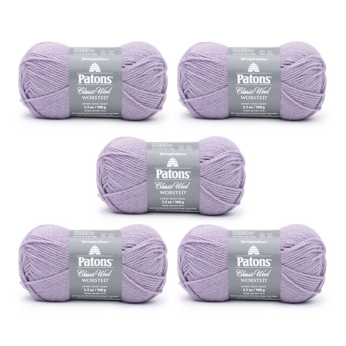 CLASSIC WOOL MISTY LAVENDER YARN 5 PACK OF 35OZ100G WOOL 4 MEDIUM 210 YARDS KNITTINGCROCHET
