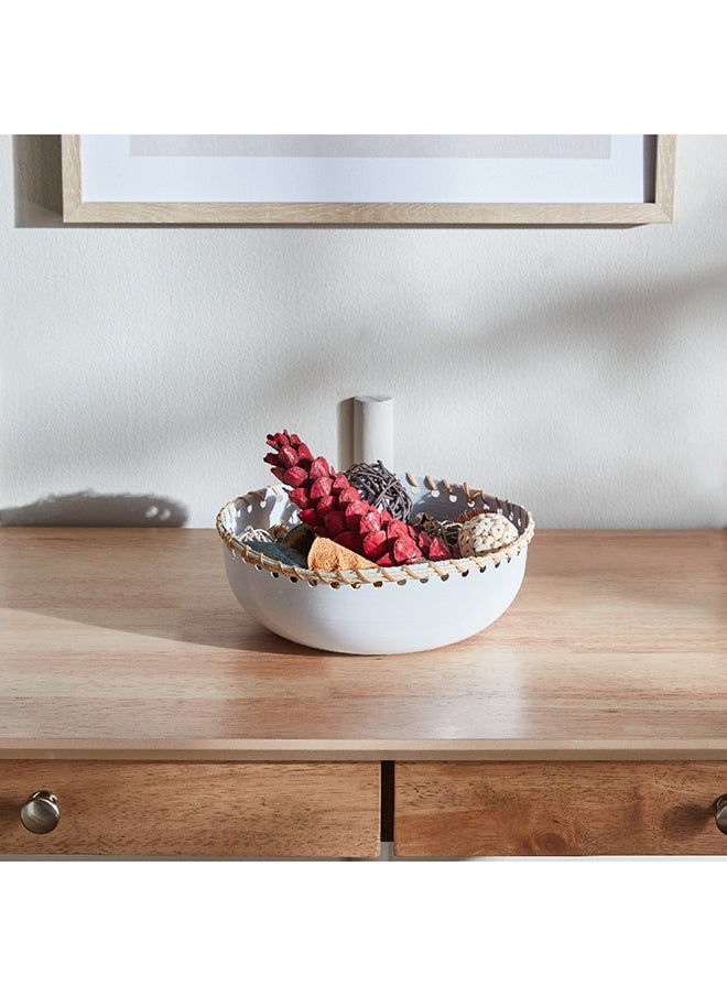 Home Box Splendid Metal Decorative Bowl with Cane 21 x 8 x 21 cm  - Image 1