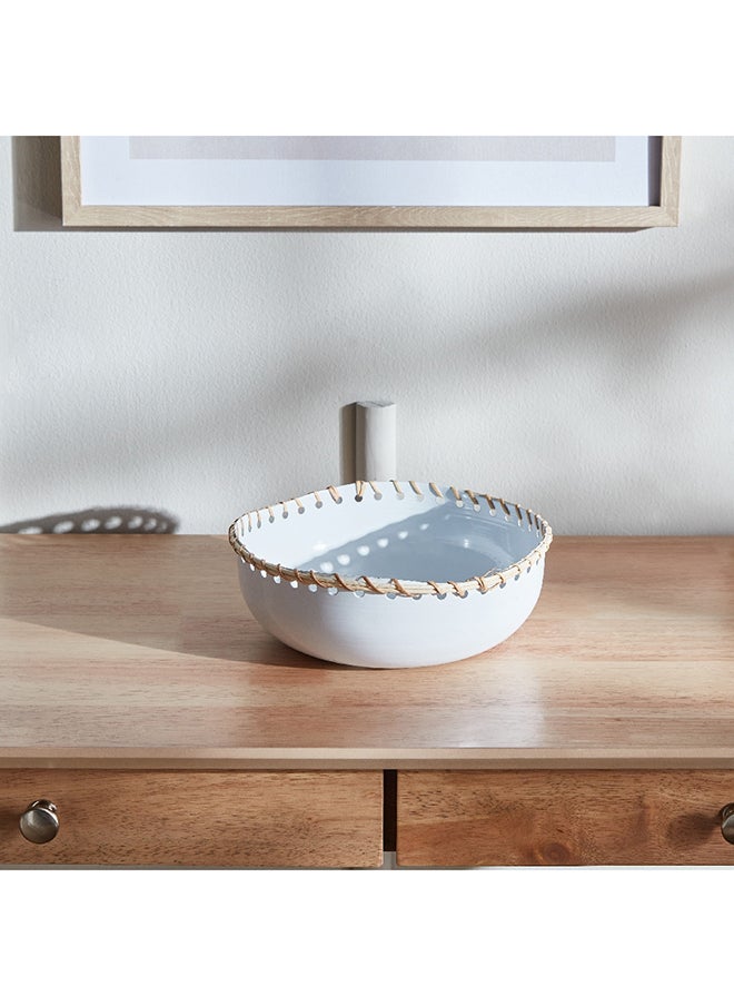 Home Box Splendid Metal Decorative Bowl with Cane 21 x 8 x 21 cm  - Image 2